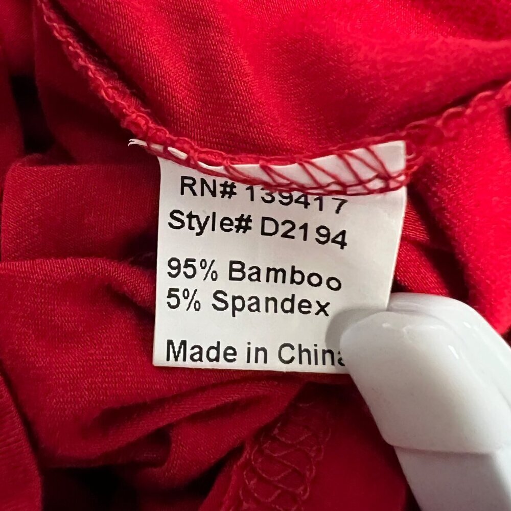 Piko 1988 Women’s Round Neck Long Sleeve Red Oversized Mini Shift Dress Small - Picture 8 of 8